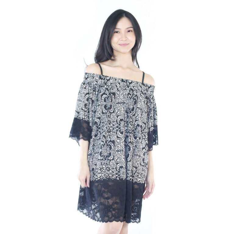 BA-3259-I00108_Black1.jpg Lasona Outer Beach Kimono Bathrobe BA-3259-I00108 - Image 1