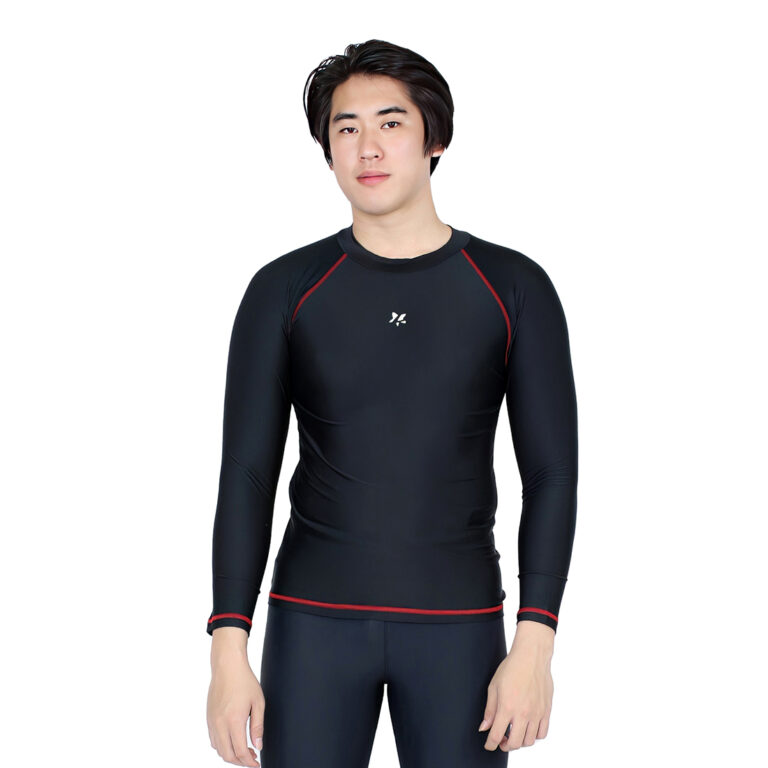 Lasona Men Rash Guard Swimwear Baju Atasan Renang Pria Tangan Panjang Size Besar BM-C3175-L4X - Gambar 6