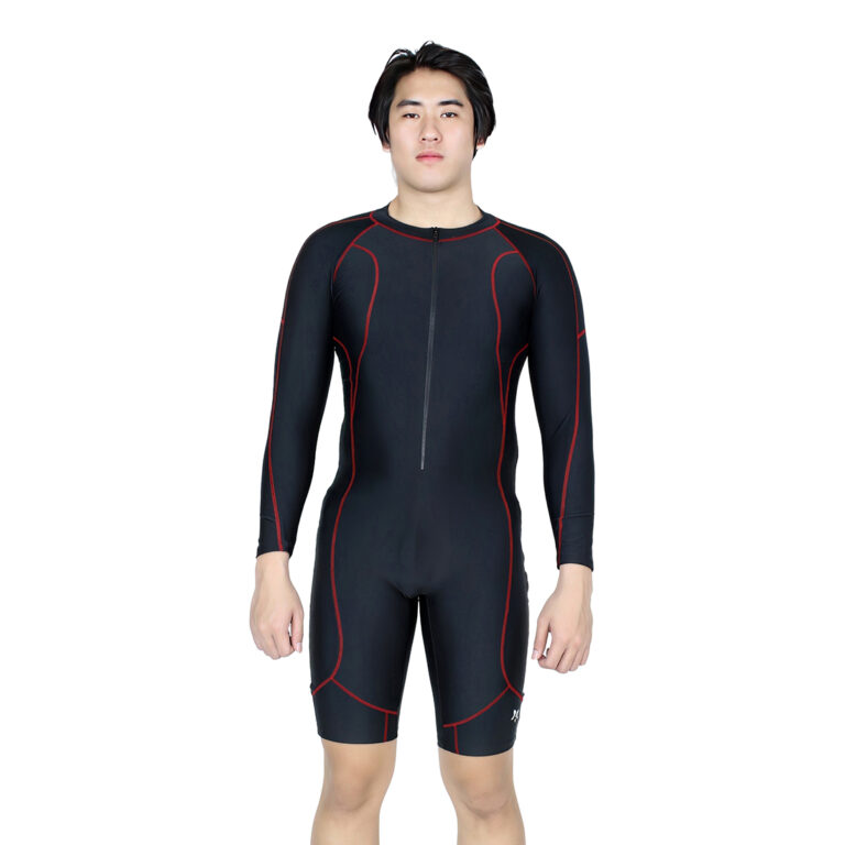 MTRJ-C3307-L4_Black-Red1.jpg Lasona Men Swimwear Baju Renang Diving Pria Tangan Panjang MTRJ-C3307-L4 - Image 1