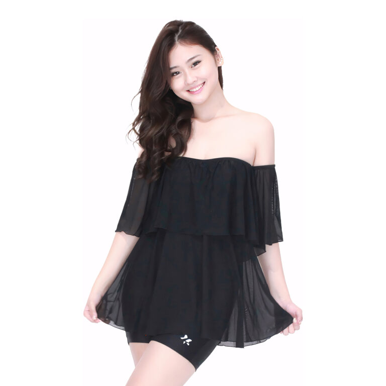 TRDP-3258J-I0094_Black1.jpg Lasona Women Swimsuit Baju Renang Rok Wanita TRDP-3258J-I0094 - Image 1