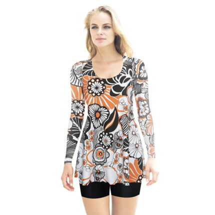 Lasona Women Swimsuit Baju Renang Rok Wanita Tangan Panjang Size Besar TRDP-C2438J-L01339X