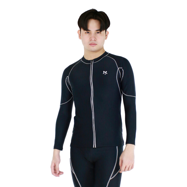 Lasona Men Rash Guard Swimwear Baju Atasan Renang Pria Tangan Panjang BM-C3340R-L4 - Gambar 1