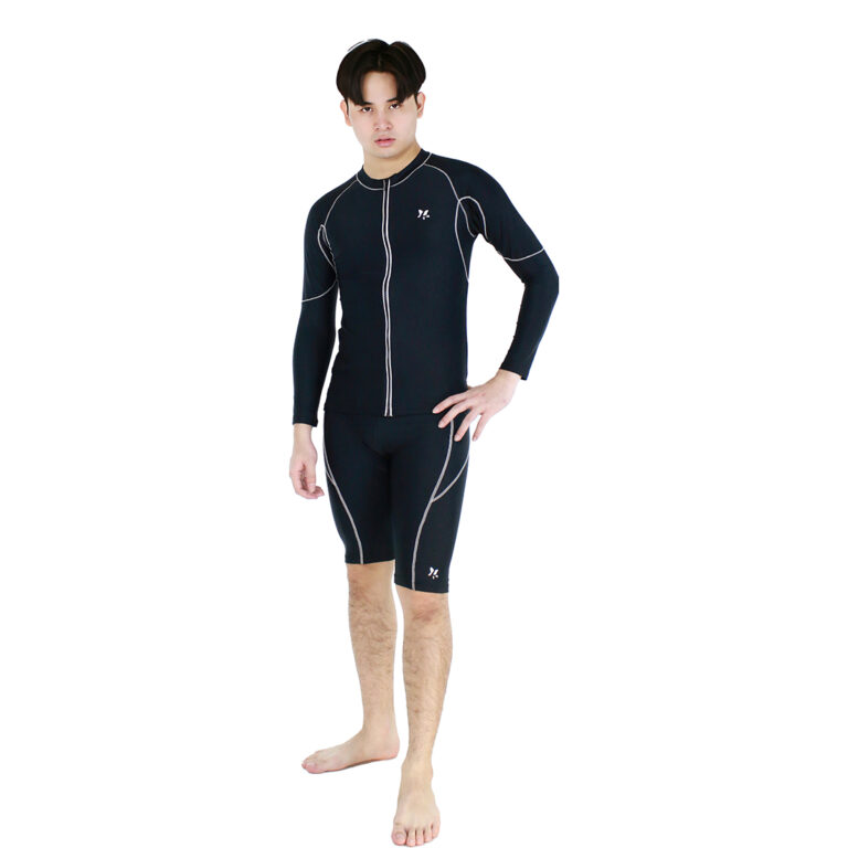 Lasona Men Rash Guard Swimwear Baju Atasan Renang Pria Tangan Panjang BM-C3340R-L4 - Gambar 2