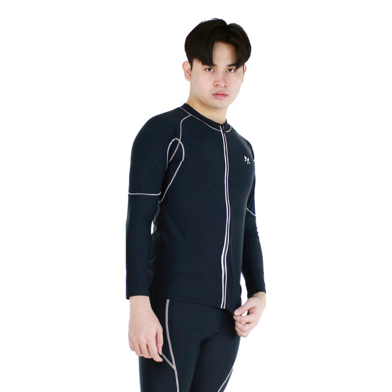 Lasona Men Rash Guard Swimwear Baju Atasan Renang Pria Tangan Panjang BM-C3340R-L4 - Gambar 4