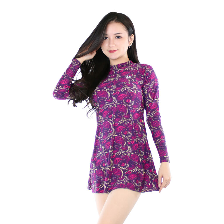 Lasona Women Swimwear Baju Renang Rok Wanita Tangan Panjang SWJ-C1578-L01904 - Image 1