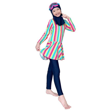 Lasona Kids Burkini Hijab Swimwear Baju Renang Muslim Anak Perempuan TRPM-G3344-L01204 - Gambar 4