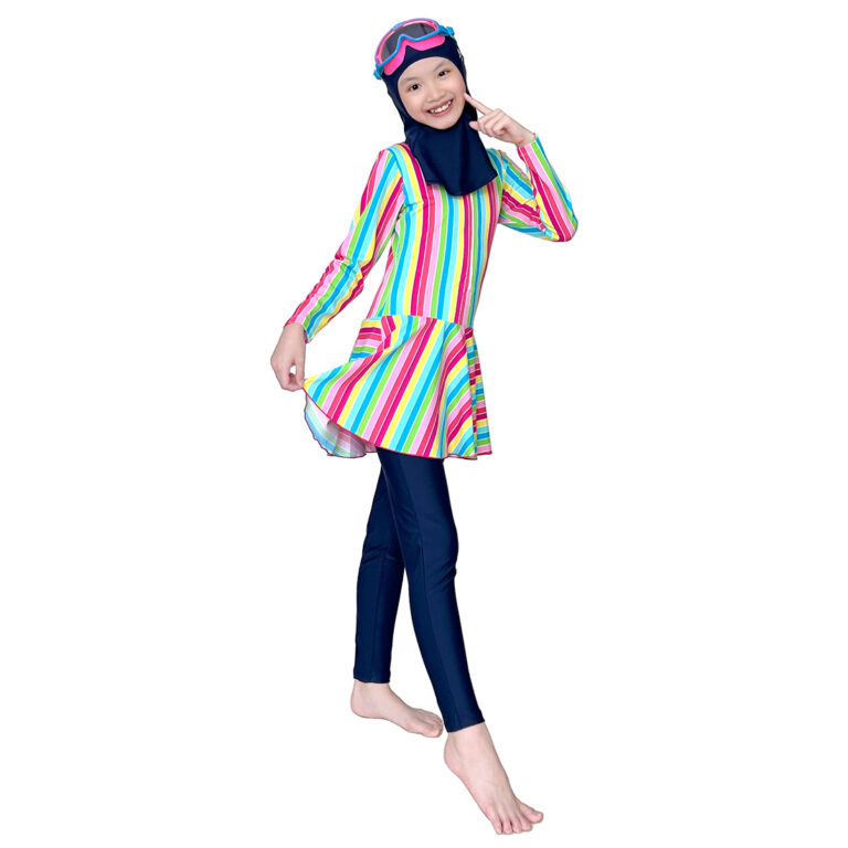 Lasona Kids Burkini Hijab Swimwear Baju Renang Muslim Anak Perempuan TRPM-G3344-L01204 - Gambar 4