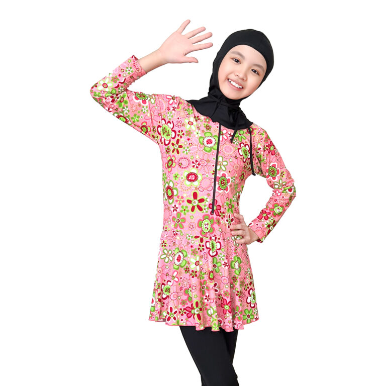 Lasona Kids Burkini Hijab Swimwear Baju Renang Muslim Anak Perempuan TRPM-G3344-L01690 - Gambar 1