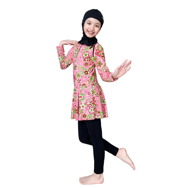 Lasona Kids Burkini Hijab Swimwear Baju Renang Muslim Anak Perempuan TRPM-G3344-L01690 - Gambar 3
