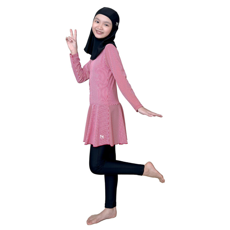 Lasona Kids Burkini Hijab Swimwear Baju Renang Muslim Anak Perempuan TRPM-G3344-L0587 - Gambar 3