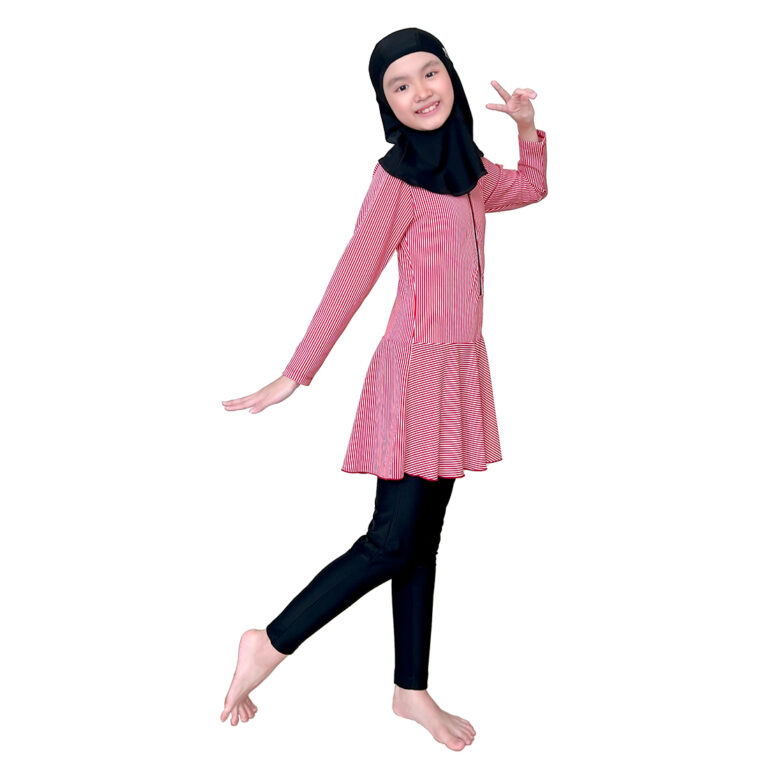 Lasona Kids Burkini Hijab Swimwear Baju Renang Muslim Anak Perempuan TRPM-G3344-L0587 - Gambar 4