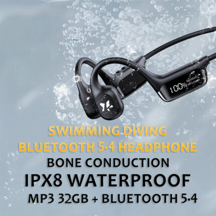 Lasona Earphones IPX8 Waterproof Headset for Swimming Bluetooth 5.4 Wireless Sport Headphones MP3 32G RAM AS-HS-006-AC