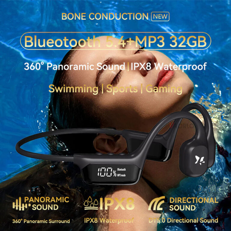 Lasona Earphones IPX8 Waterproof Headset for Swimming Bluetooth 5.4 Wireless Sport Headphones MP3 32G RAM AS-HS-006-AC - Image 4