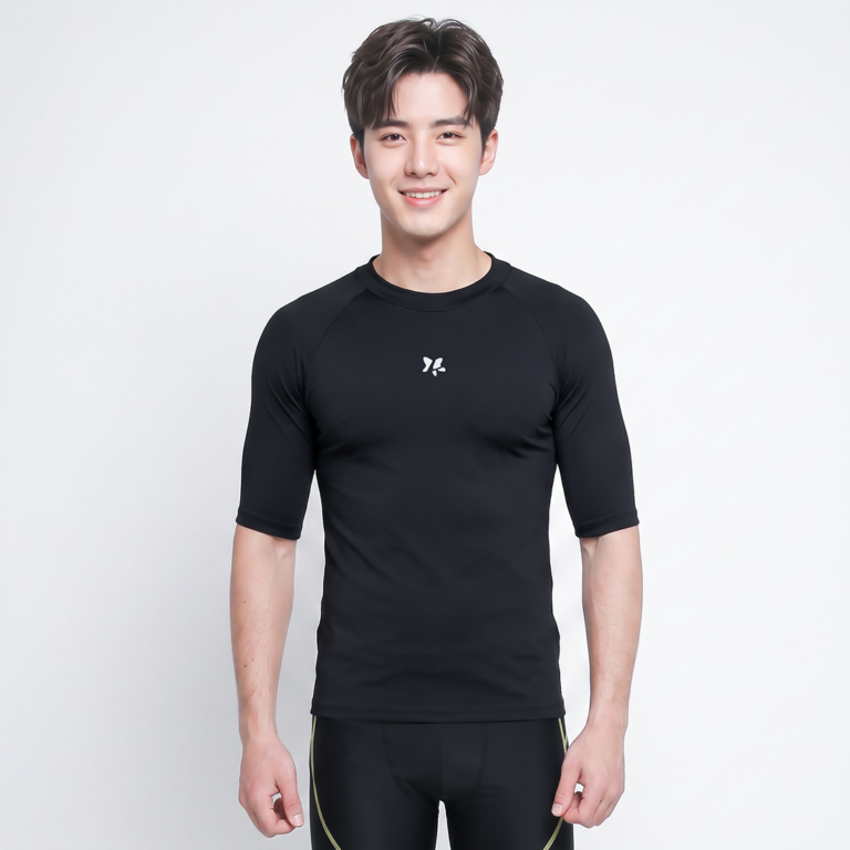 BM-A3175-E3_Black1.png Lasona Men Rash Guard Swimwear Baju Atasan Renang Pria BM-A3175-E3 - Image 1
