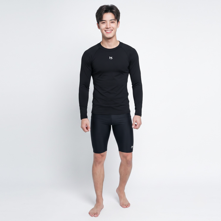 Lasona Silver Men Rash Guard Swimwear Baju Atasan Renang Pria Tangan Panjang BM-C3175-E3 - Image 2