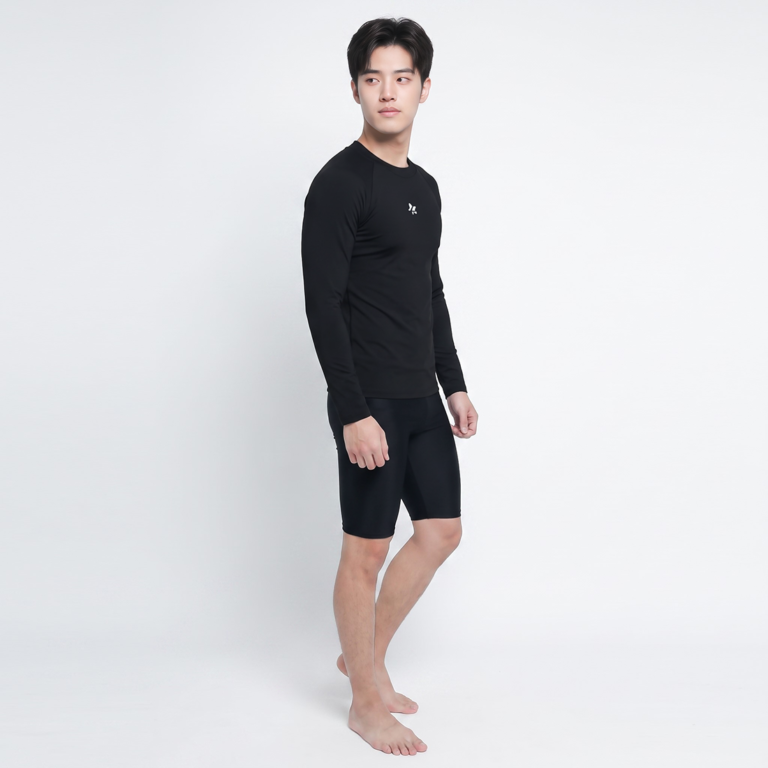 Lasona Silver Men Rash Guard Swimwear Baju Atasan Renang Pria Tangan Panjang BM-C3175-E3 - Image 4