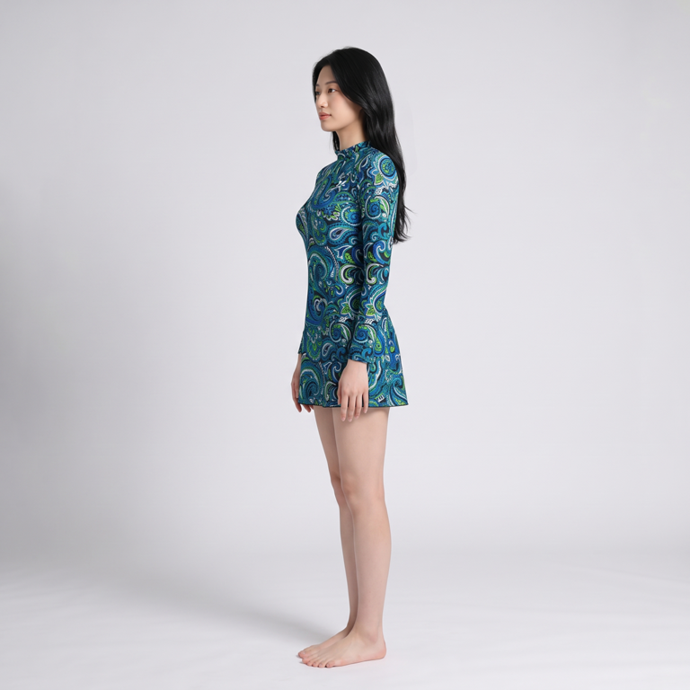 Lasona Women Swimwear Baju Renang Rok Wanita Tangan Panjang SWJ-C1578-L01531 - Image 4