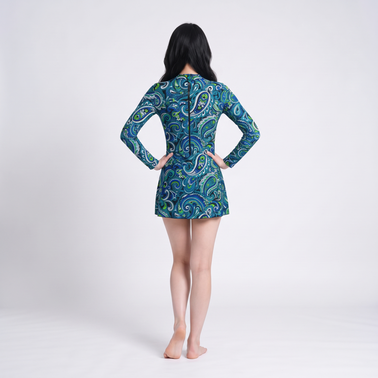 Lasona Women Swimwear Baju Renang Rok Wanita Tangan Panjang SWJ-C1578-L01531 - Image 5